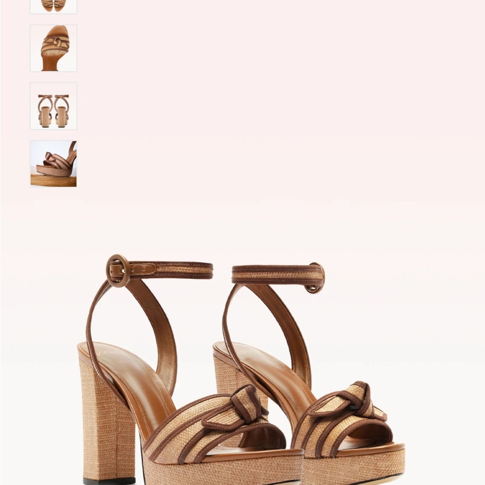 Alexandre Birman GROSGRAIN RAFFIA PLATFORM Sandals